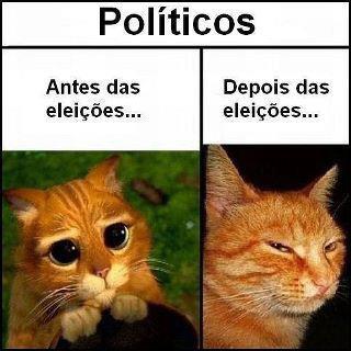 Politicos antes e depois das eleições